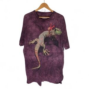 C30- The Mountain Mens 2X Peace iguana Purple Reptile Graphic T-Shirt